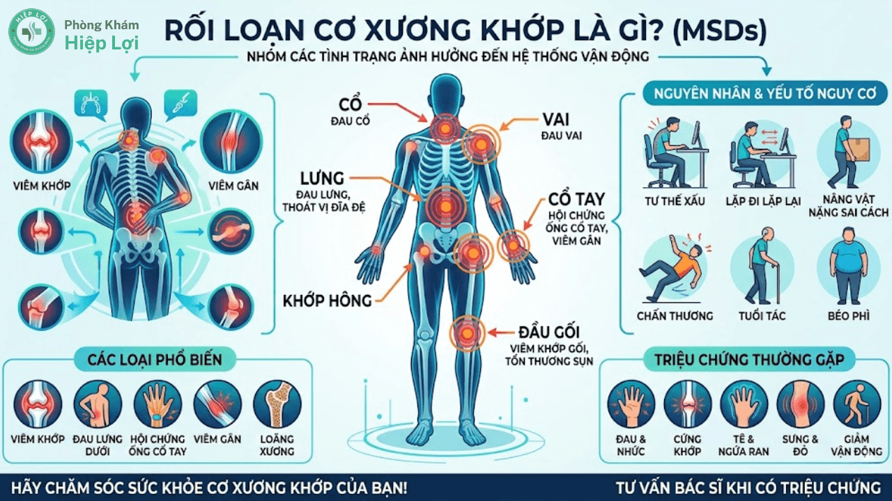 Rối loạn cơ xương khớp là gì và nguyên nhân nào dẫn đến bệnh?