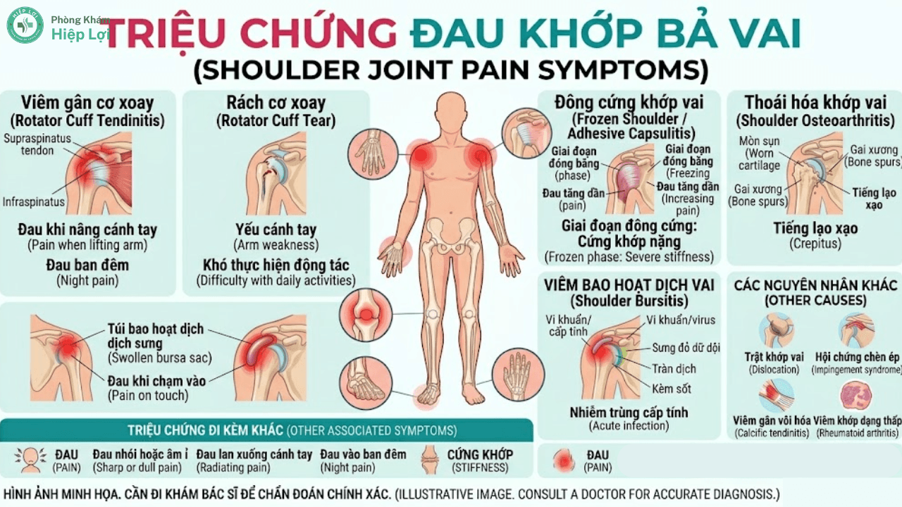 Đau Khớp Bả Vai Là Dấu Hiệu Của Bệnh Gì? Cách Điều Trị - Phòng khám Hiệp Lợi