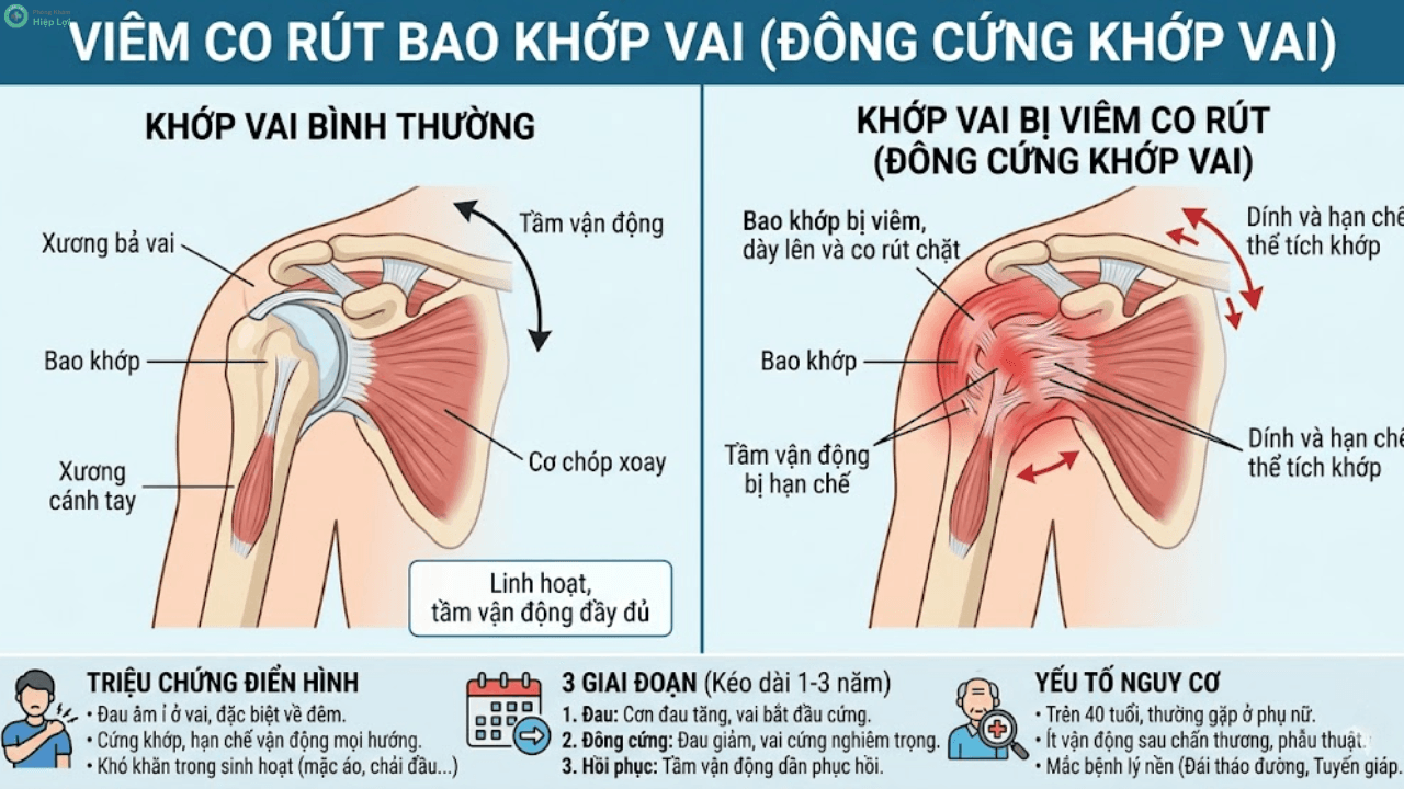 Diễn Biến Của Bệnh Viêm Co Rút Bao Khớp Vai (Đông Đặc Khớp Vai) Và Cách Điều Trị